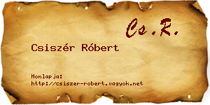 Csiszér Róbert névjegykártya