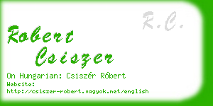 robert csiszer business card
