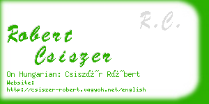 robert csiszer business card